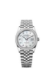 Datejust 36 Oyster, 36 mm, Oystersteel, white gold and diamonds 126284RBR