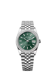 Datejust 36 Oyster, 36 mm, Oystersteel, white gold and diamonds 126284RBR